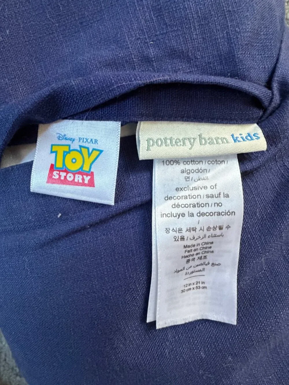 Pottery Barn Kids Toy Story Embroidered Lumbar Pillow - Excellent Pre-Owned Cond